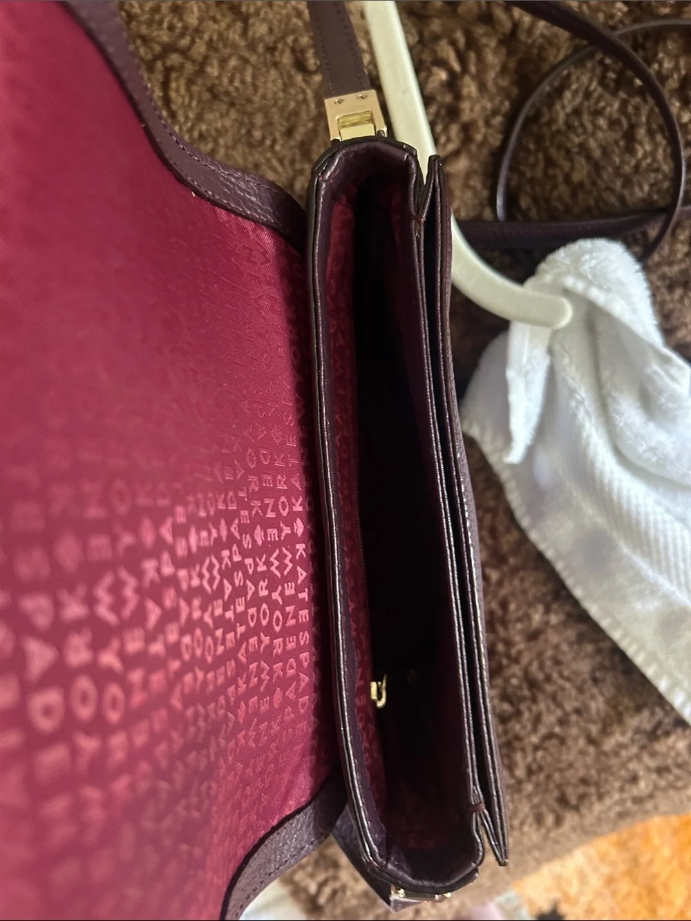 Kate Spade purple Leather Crossbody Saddle Bag